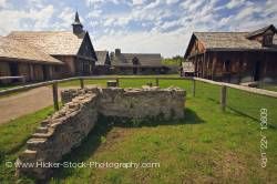 Old stone wall Sainte-Marie Hurons complex town of Midland Ontario Canada
