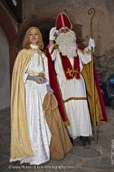 Christmas markets costumed santa angle
