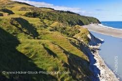 Scenic Shoreline Hurunui River Mouth East Coast New Zealand