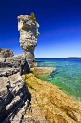 Sea Stack rocky shoreline Flowerpot Island Fathom Five National Marine Park Lake Huron Ontario