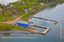 Aerial View Silver Islet Sleeping Giant Provincial Park coastline of Lake Superior Ontario