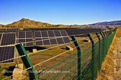 Heliostats solar panels Costa de Almeria Province of Almeria Andalusia Spain