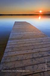Sunset wharf Lake Audy Riding Mountain National Park Manitoba Canada