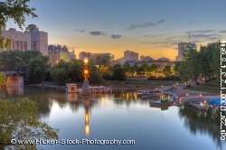 Assiniboine River Marina and Market Tower The Forks National Historic Site City of Winnipeg Manitoba