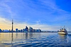 Skyline of Toronto Blue Sky CN Tower Toronto Islands Ferry City of Toronto Ontario