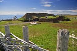 Reconstructed viking long house Newfoundland Labrador
