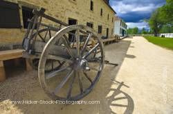 Wagon two wheels Furloft Saleshop at Lower Fort Garry National Historic Site Selkirk Manitoba Canada