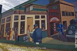 Wall mural building town Pincher Creek Alberta Canada