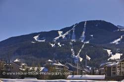Whistler Mountain and Village from Summit Lodge Whistler Village British Columbia Canada