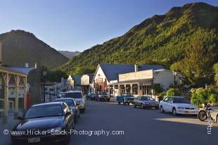 Stock photo of the streets in historical Arrowtown, Central Otago, South Island, New Zealand.