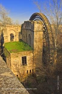Stock photo of Molino de la Albolafia, a large Islamic water wheel on the Rio Guadalquivir (River), City of Cordoba, UNESCO World Heritage Site, Province of Cordoba, Andalusia (Andalucia), Spain, Europe.
