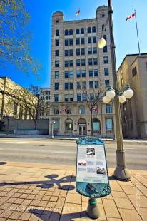 Stock photo of the National Press building's edifice, as seen from across the street in Ottawa, Ontario, Canada. 
