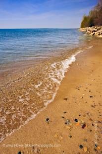 Stock photo of the shores of Lake Erie at the southernmost point of mainland Canada in Point Pelee National Park, Leamington, Ontario, Canada.