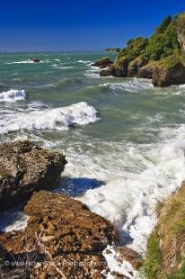 Stock photo of waves at Tata Beach and Ligar Bay in the Abel Tasman National Park, Tasman District, South Island, New Zealand.