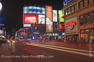 Stock photo of Yonge Street at night in downtown Toronto, Ontario, Canada