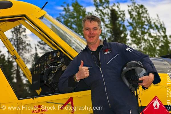 Stock photo of Pilot Guy Cannon with Air Tractor AT 802 at Red Lake Ontario Canada