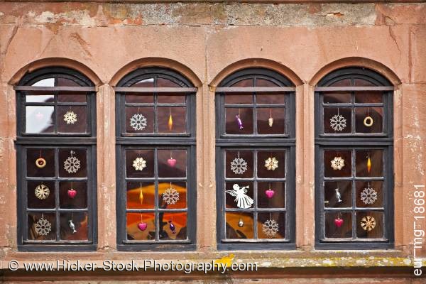 Stock photo of Decorated windows building Burg Ronneburg Hessen Germany