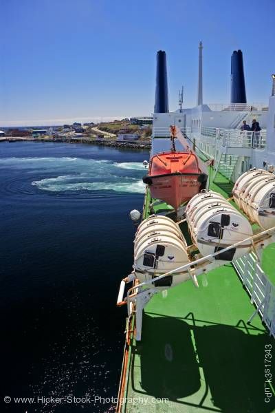 Stock photo of Life Rafts M/V Caribou Port aux Basques Newfoundland Canada