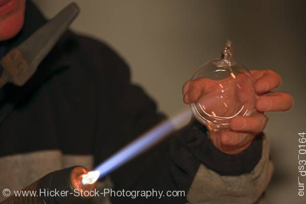 Stock photo of Glass blowing Christmas markets Michelstadt Hessen Germany Europe