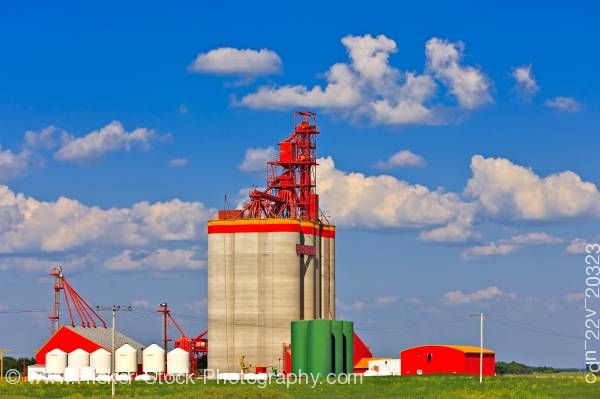 Stock photo of Grain elevator town of Southey Qu'Appelle Valley Saskatchewan Canada