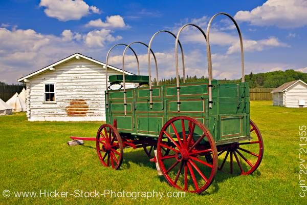 Stock photo of Historic wagon Fort Walsh National Historic Site