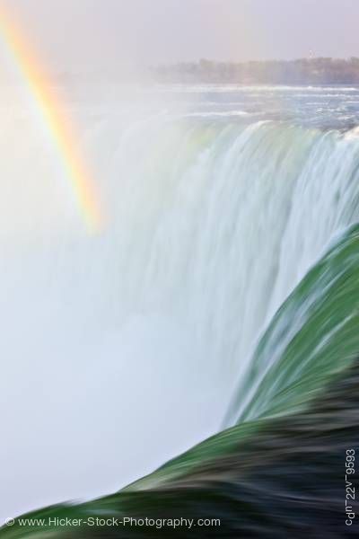 Stock photo of Horseshoe Falls at Niagara Falls with rainbow Ontario Canada