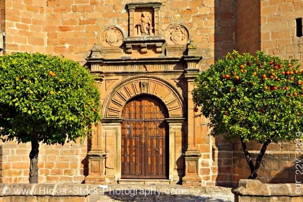 Stock photo of Iglesia de San Mateo in Plaza de la Constitucion town of Banos de la Encina Province of Jaen