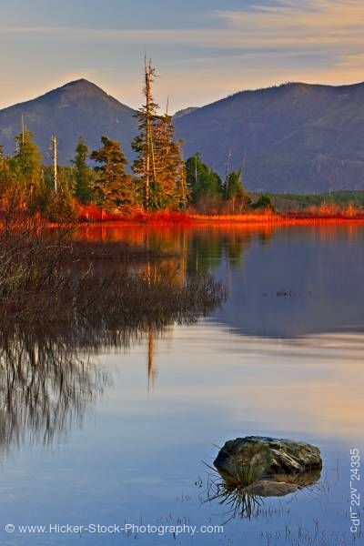 Stock photo of Late afternoon Kennedy Lake Clayoquot Sound Vancouver Island British Columbia Canada