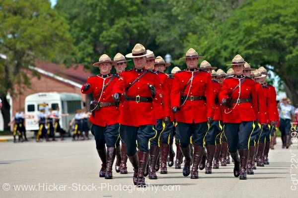 Stock photo of Sergeant Major's Parade graduation ceremony RCMP Academy City of Regina Saskatchewan Canada