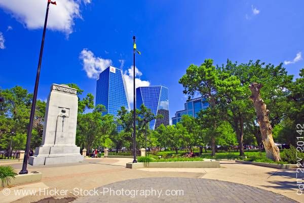 Stock photo of War Memorial Monument Victoria Park City of Regina Saskatchewan Canada