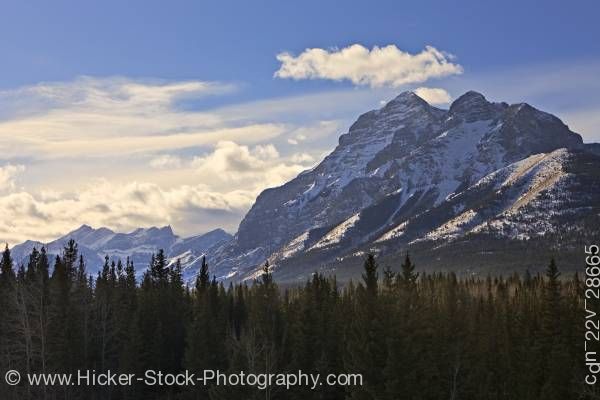 Stock photo of Mount Kidd Winter Spray Valley Provincial Park Canadian Rocky Mountains Alberta Canada