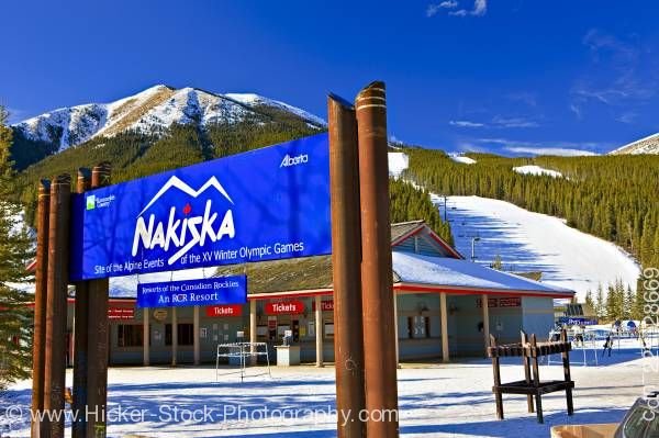 Stock photo of Nakiska Ski Resort Mount Allan Kananaskis Range Canadian Rocky Mountains Alberta Canada