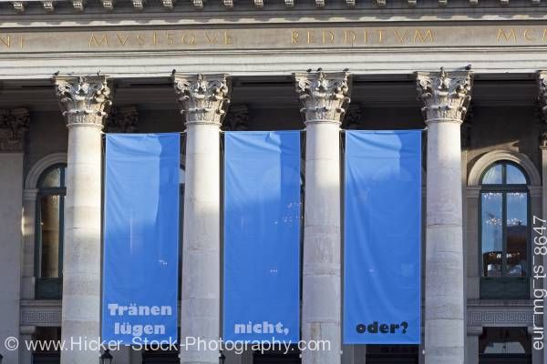 Stock photo of Columns entrance to Nationaltheater National Theatre Munich Germany
