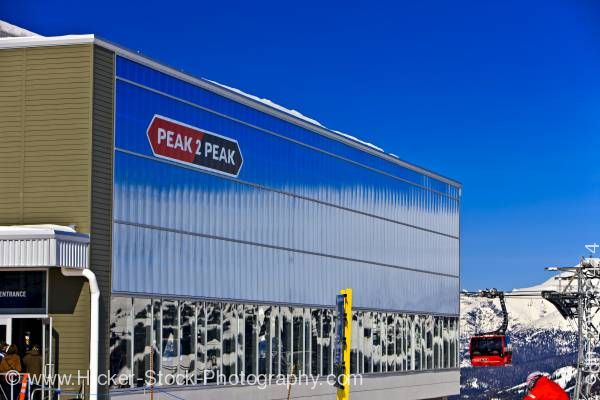 Stock photo of Peak 2 Peak Gondola Terminal Roundhouse Lodge Whistler Mountain Whistler British Columbia Canada