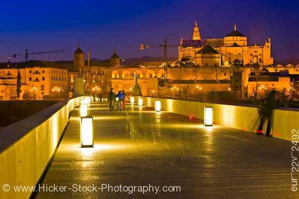 Stock photo of Bridge cathedral City of Cordoba UNESCO World Heritage Site Province of Cordoba Andalusia Spain