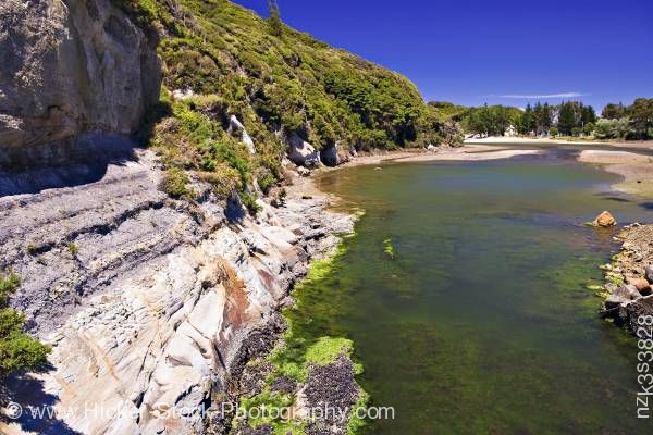 Stock photo of Small estuary at Puponga near Farewell Spit Tasman District South Island New Zealand