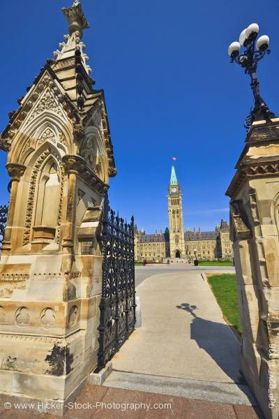 Stock photo of Queen's Gates Peace Tower Parliament Ottawa