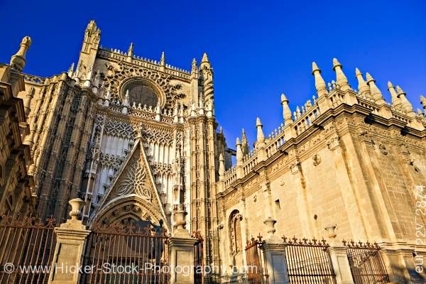 Stock photo of Door San Cristobal Seville Cathedral Santa Cruz District Sevilla Spain