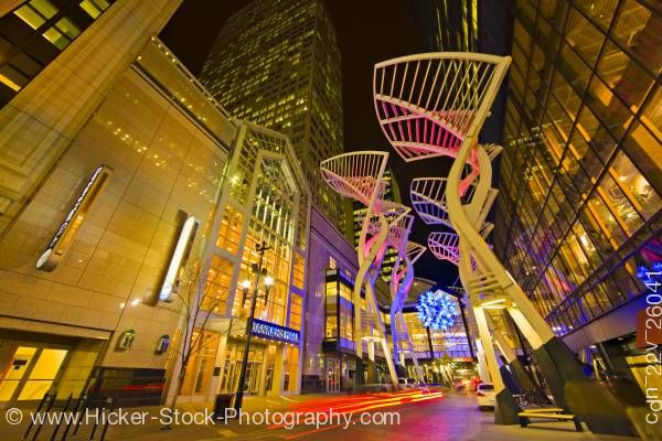 Stock photo of Sculpture steel Stephen Avenue Mall 8th Avenue SW City of Calgary Alberta Canada