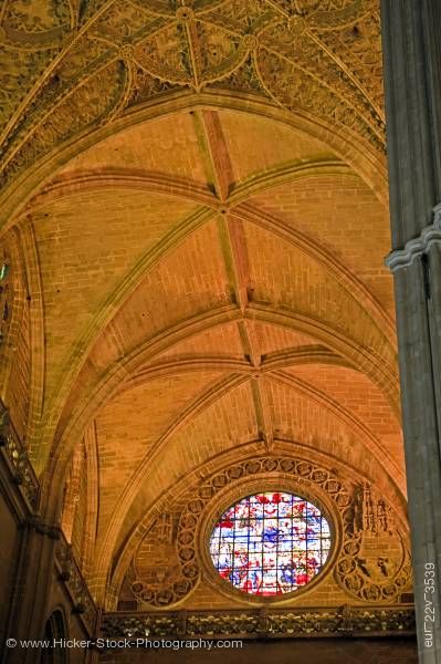 Stock photo of Window ceiling Door Prince Seville Cathedral Santa Cruz District City of Sevilla