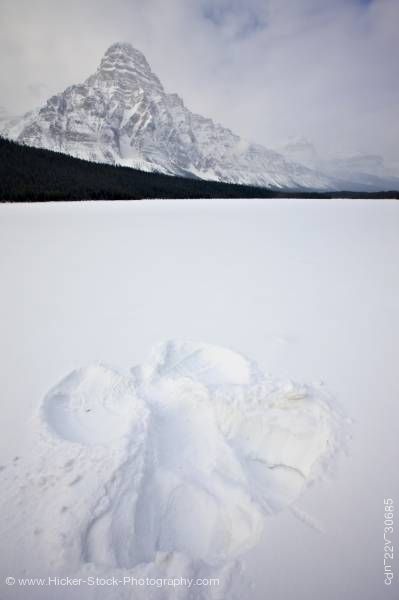 Stock photo of Snow Angel Waterfowl Lake Mount Chephren Banff National Park Alberta Canada