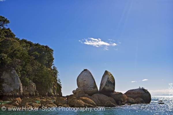 Stock photo of Scenic Split Apple Rock Marahau Abel Tasman National Park Tasman District South Island New Zealand