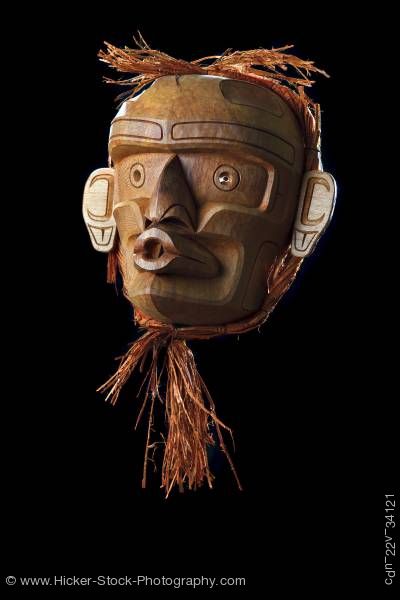 Stock photo of Wild Woman Native Mask Stan C Hunt First Nations Artist Vancouver Island British Columbia Canada
