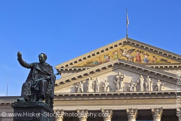 Stock photo of Statue monument King Maximilian 1st of Bavaria in Max-Joseph-Platz Nationaltheater Munchen