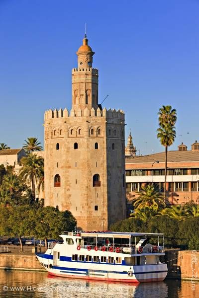 Stock photo of Torre del Oro El Arenal District City of Sevilla Province of Sevilla Andalusia Spain Europe