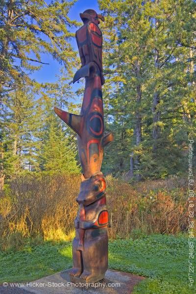 Stock photo of Totem Pole South Beach Trail Wickaninnish Bay West Coast Vancouver Island British Columbia Canada