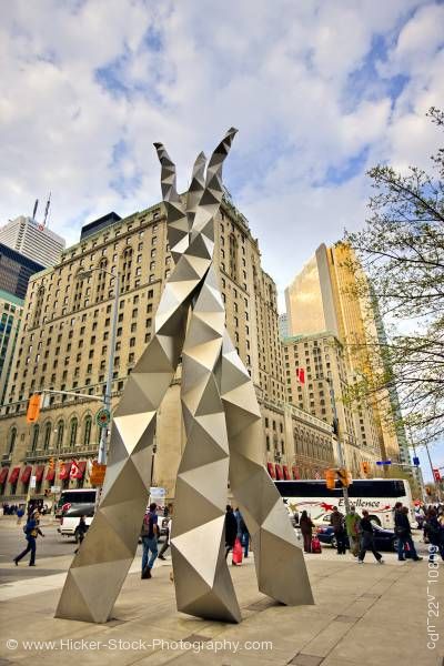 Stock photo of Triad Sculpture by Ted Bieler downtown Toronto