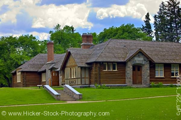 Stock photo of Visitor Information Centre town of Wasagaming Riding Mountain National Park Manitoba Canada