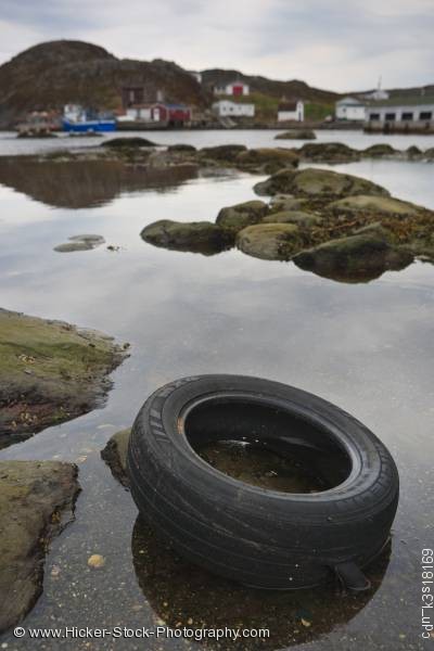 Stock photo of Water pollution car tire